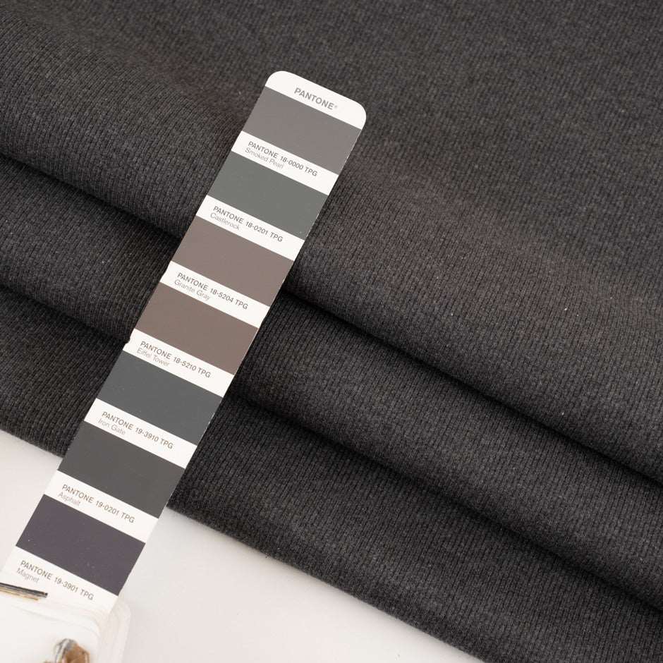 Dark gray ribbed knit - Sample