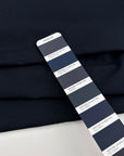 Dark blue cotton gabardine with a soft, non-stretch finish. High-quality deadstock collected in Stock from a Maison de Couture in Italy.
