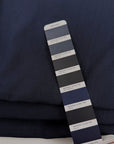 Blue cotton-linen blend, soft and non-stretch. Perfect for pants or shirts. High-quality deadstock collected in Stock from a Maison de Couture in Italy.