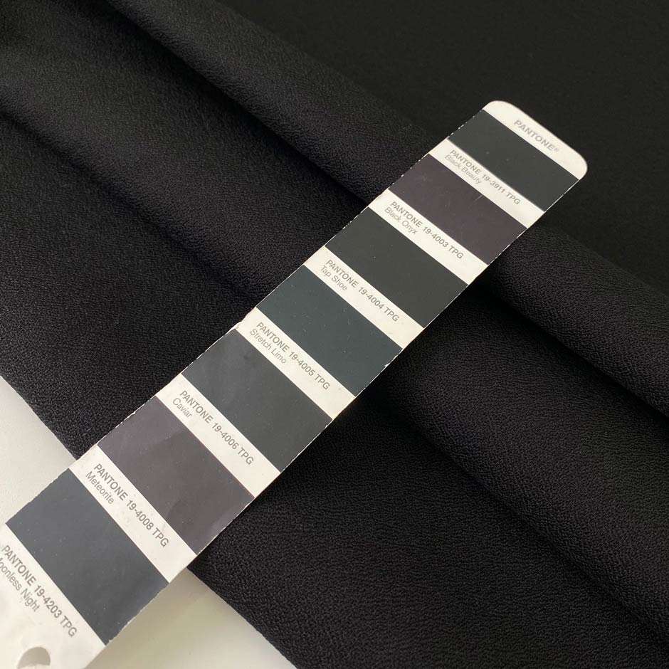 Soft and flowy cotton and wool crêpe with a slight sheen. Not transparent and ideal for jackets, dresses, and skirts.High-quality deadstock collected in Stock from a Maison de Couture in Italy.