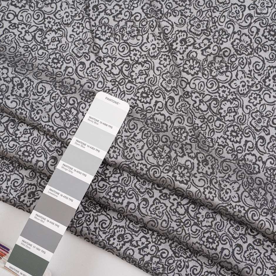 Grey silk and viscose jacquard - Sample