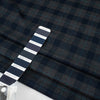 Blue and gray square flannel in pure virgin wool. High-quality deadstock fabric by the meter collected in Stock from a Maison de Couture in Italy.