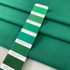 Viscose and elastane stretch Punto Milano jersey in green color reference Rolling Hills. Very soft and flowy, slightly heavy, ideal for trousers, skirts, jackets, and dresses. High-quality deadstock collected in Stock from a Maison de Couture in Italy.