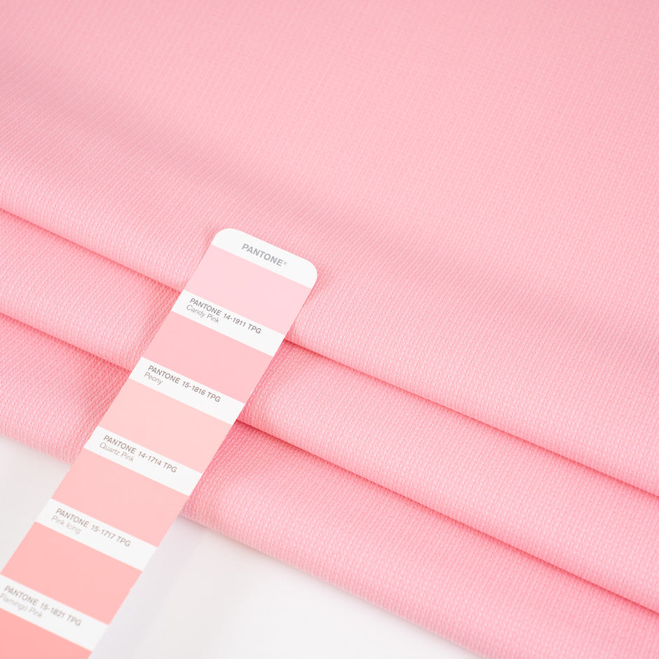 Pink falling cotton plain pique - High quality deadstock