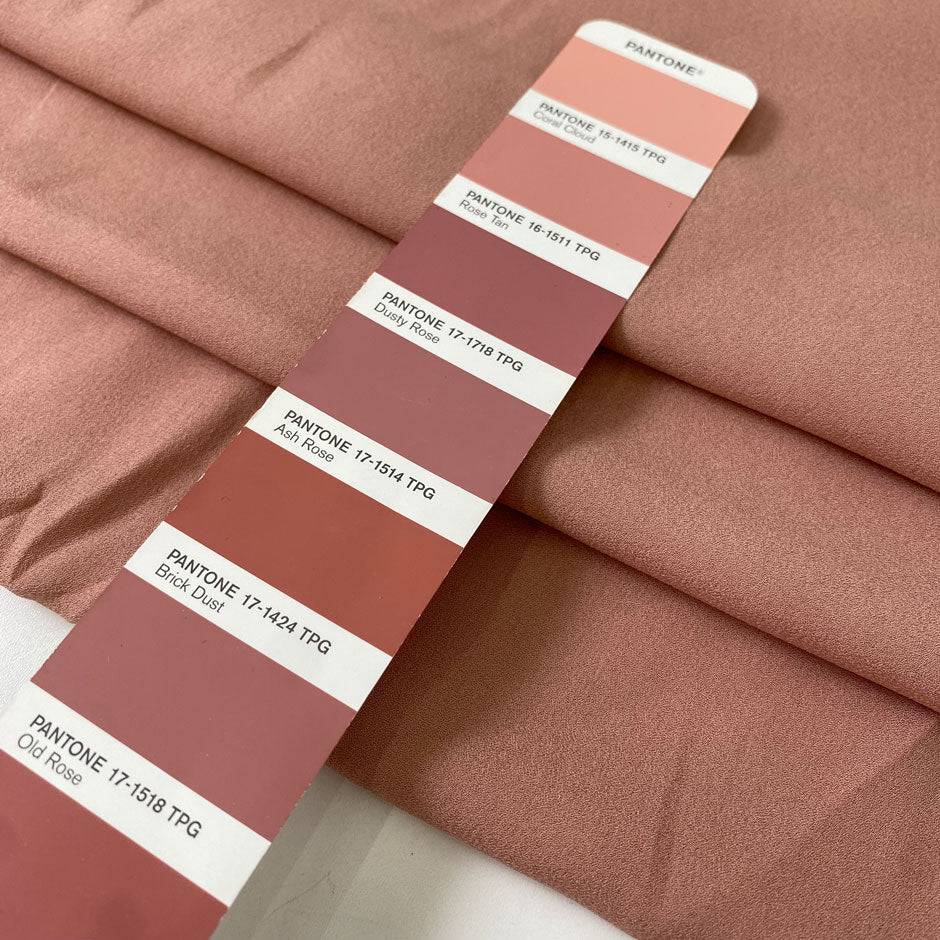 Soft and lightweight pink pure silk georgette. Faintly textured, flowy, and not transparent. Ideal for dresses, skirts, blouses, and shirting.High-quality deadstock collected in Stock from a Maison de Couture in Italy.