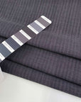 Fresh pure wool striped blue, textured. High quality deadstock fabric.