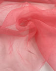 Pure pink silk organza transparent and soft. High-quality deadstock fabric collected in Stock from a Maison de Couture in Italy.