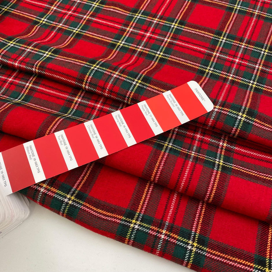 Flannel tartan fabric of pure soft wool deadstock. Picked up in stock from a Maison de Couture in Italy.