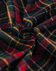 Flannel Madras Tartan Wool And Cotton. The fabric is soft and structured. High-quality deadstock fabric collected in Stock from a Maison de Couture in Italy.