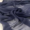 Pure silk georgette di blue very soft, flowy and transparent. High-quality deadstock fabric collected in Stock from a Maison de Couture in Italy.