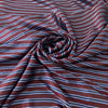 Silk Jacquard With Red And Blue Stripes