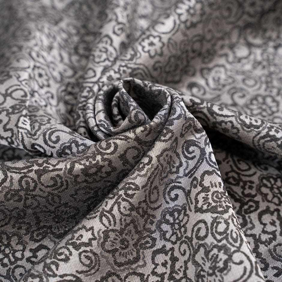 Grey silk and viscose jacquard