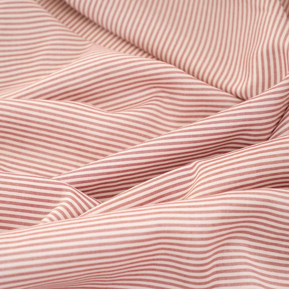 Red and white striped silk - Sample