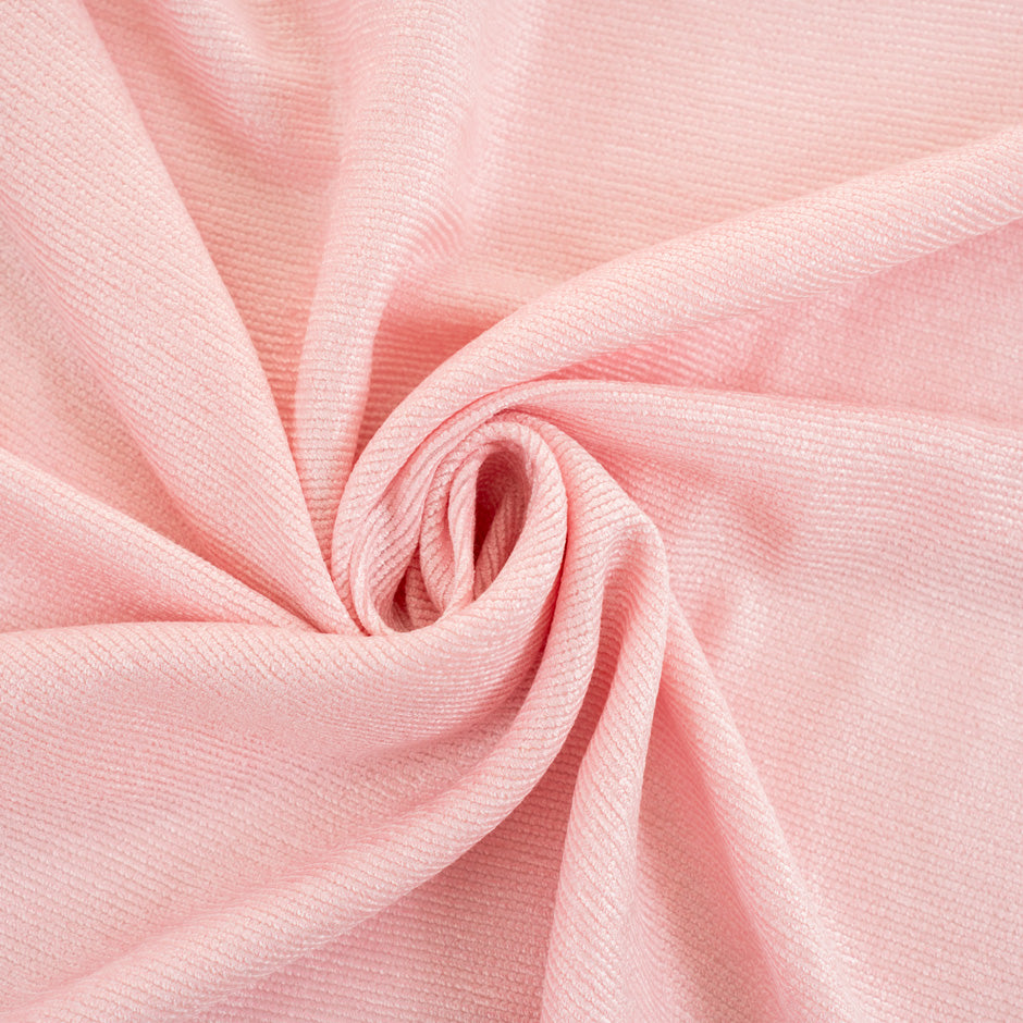 Chenille viscose and silk pink rib structure. High-quality deadstock fabric collected in Stock from a Maison de Couture in Italy.&nbsp;