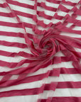 Pink striped stretch jersey, soft and transparent. High-quality deadstock collected in Stock from a Maison de Couture in Italy.