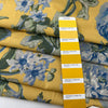 Yellow Heavy Cotton With A Blue Flowers' Print