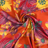 Floral print viscose-linen blend, soft and non-stretch. Perfect for dresses or shirts. High-quality deadstock collected in Stock from a Maison de Couture in Italy.