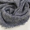 Blue and white viscose and cotton droopy blend tweed. High quality deadstock fabric.