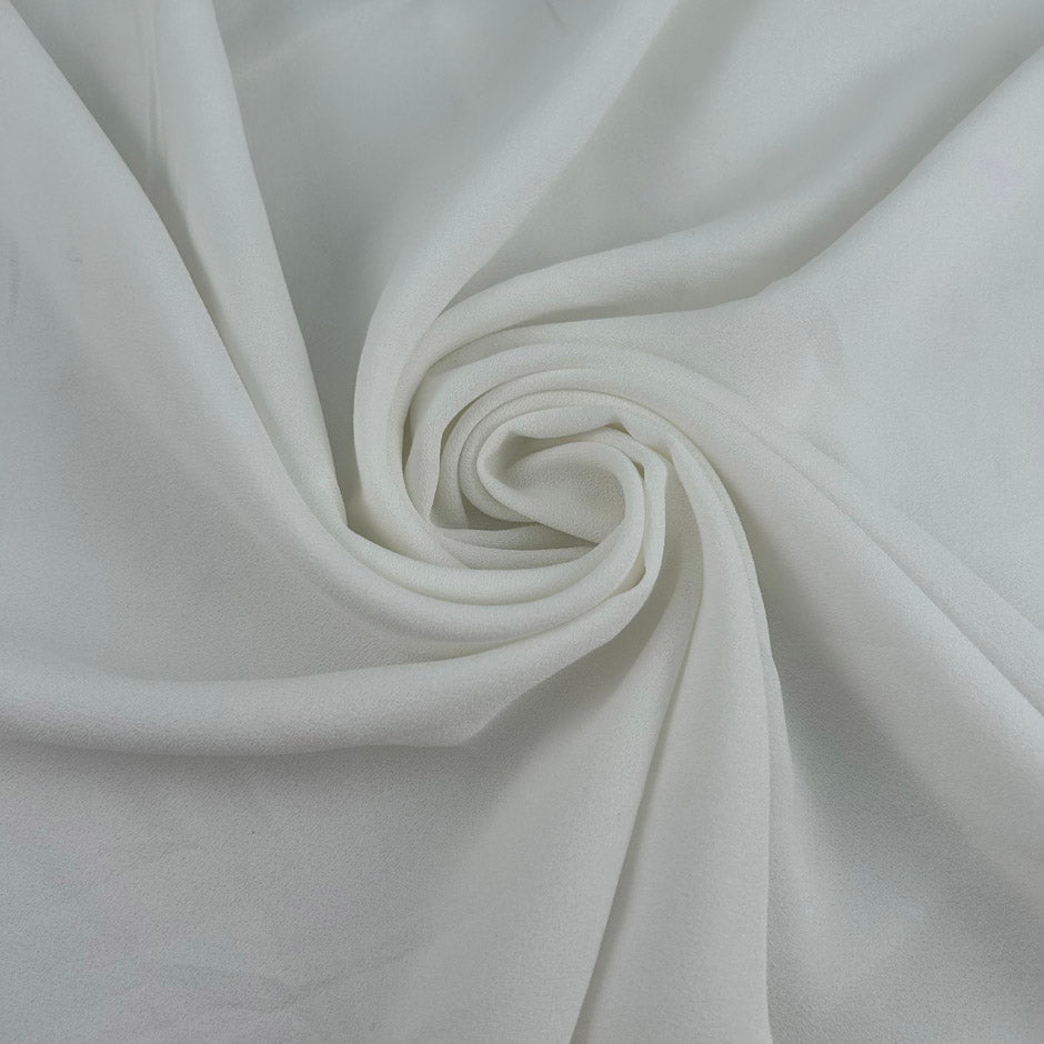 White viscose crepe sable not transparent and not stretch. High-quality deadstock collected in Stock from a Maison de Couture in Italy.