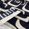 Pure viscose crepe in dark blue and beige shades, with a very big geometrical design. Very soft and light. High-quality deadstock fabric by the meter collected in Stock from a Maison de Couture in Italy.