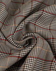 Prince Of Wales Rigid Pure Wool. High-quality deadstock fabric collected in Stock from a Maison de Couture in Italy.