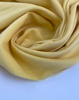 Yellow cotton velvet, soft and falling. High quality deadstock fabric.