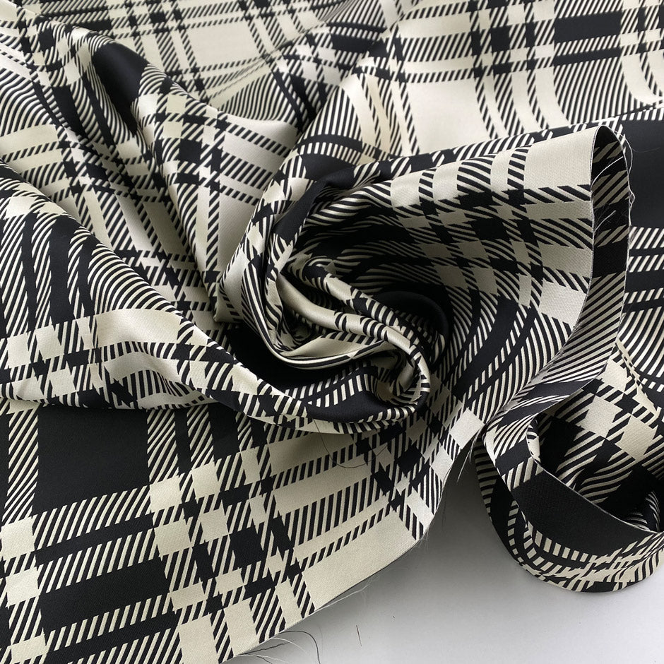 structured polyester and silk jacquard madras