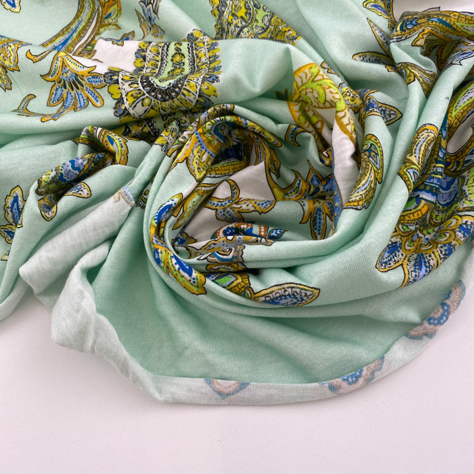 Viscose jersey printed cashmere design