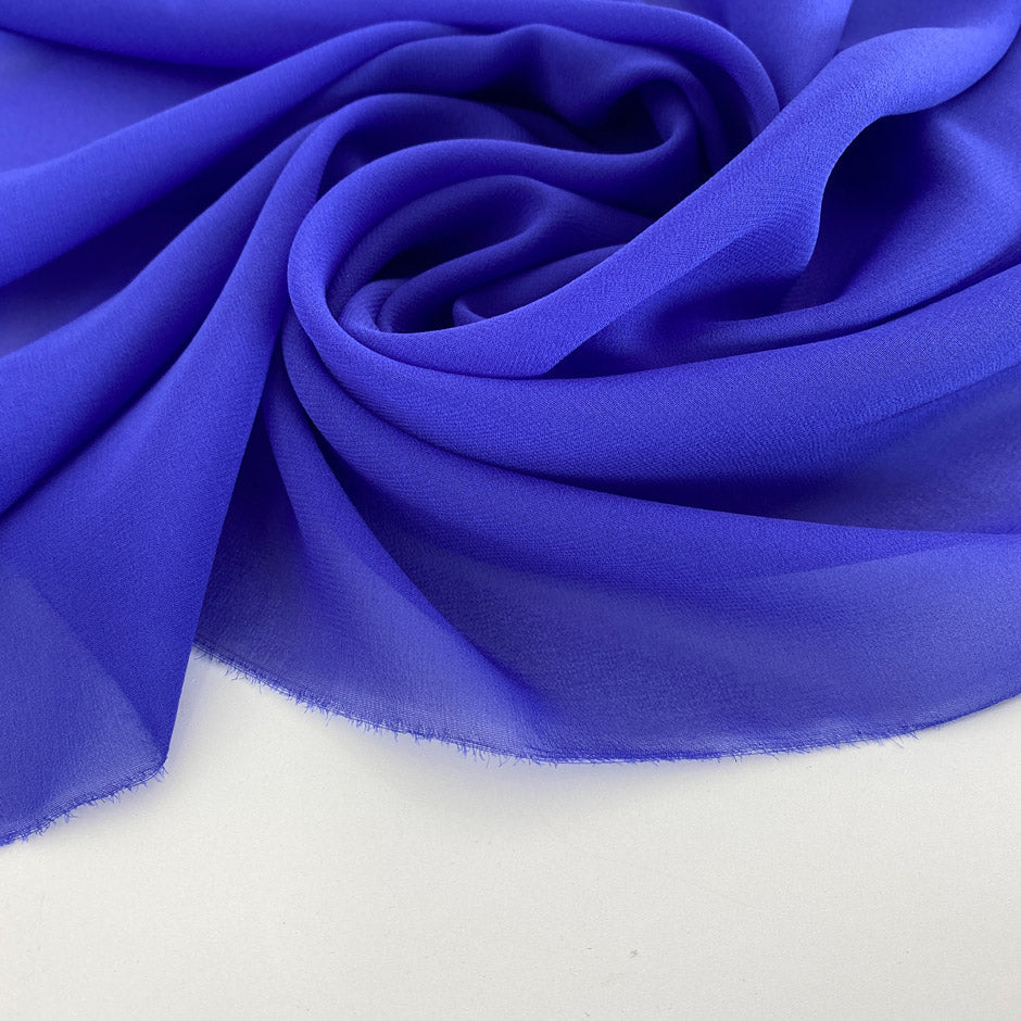 Transparent purple solid color silk georgette