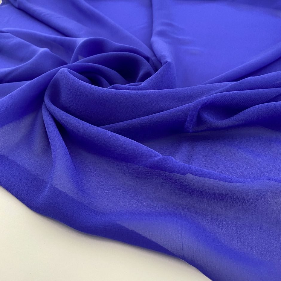 Purple solid color silk georgette